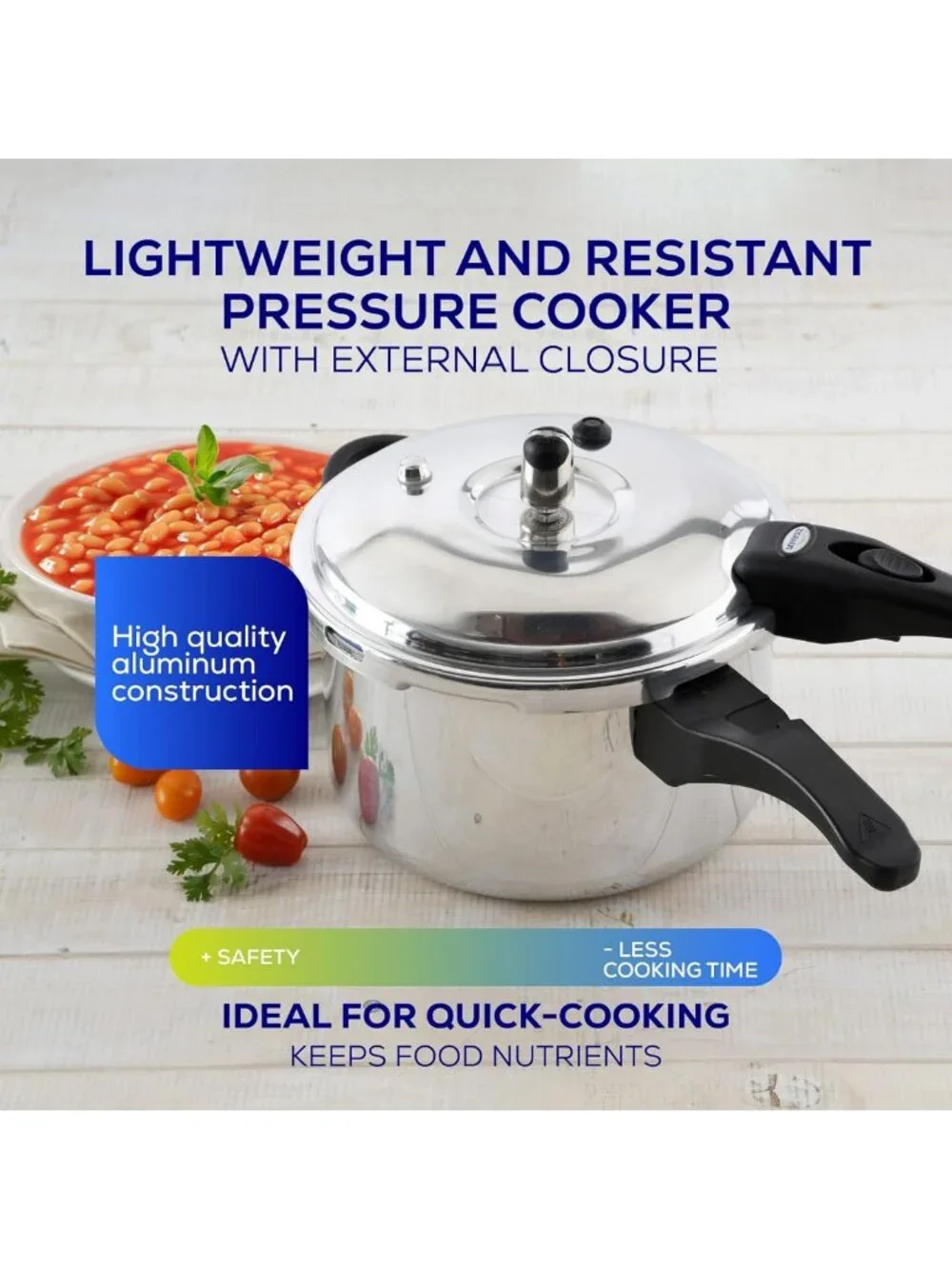 4.75 Quart Stovetop Pressure Cooker - Anti-Rust Aluminum, 5-Layer Safety